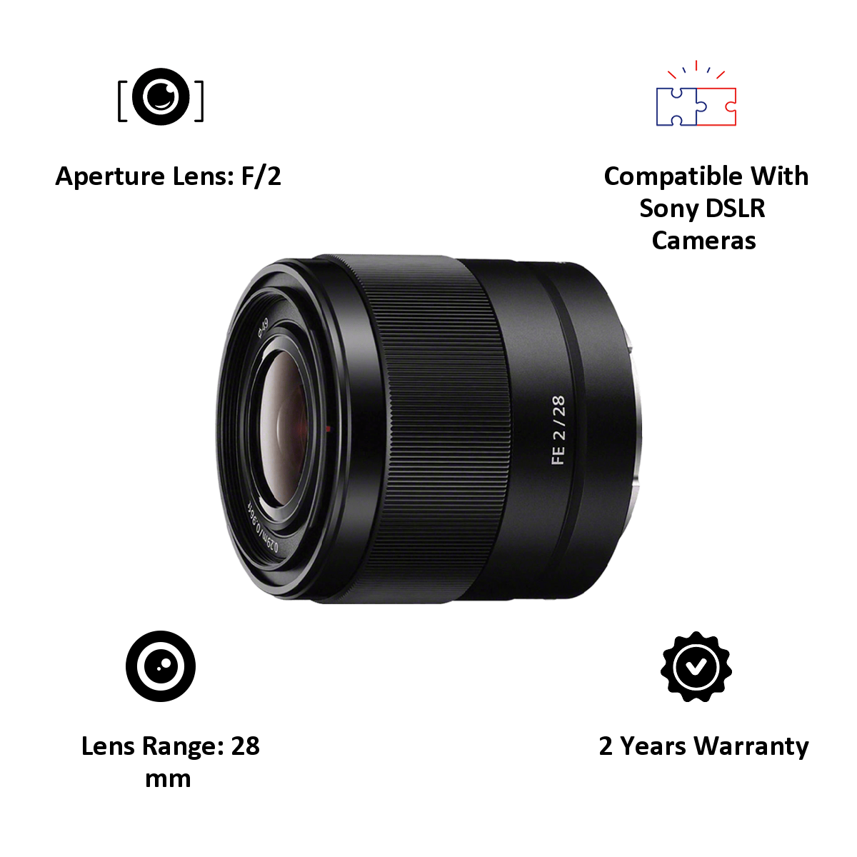 Buy SONY 28mm f/2 - f/22 Wide-Angle Prime Lens for SONY E Mount